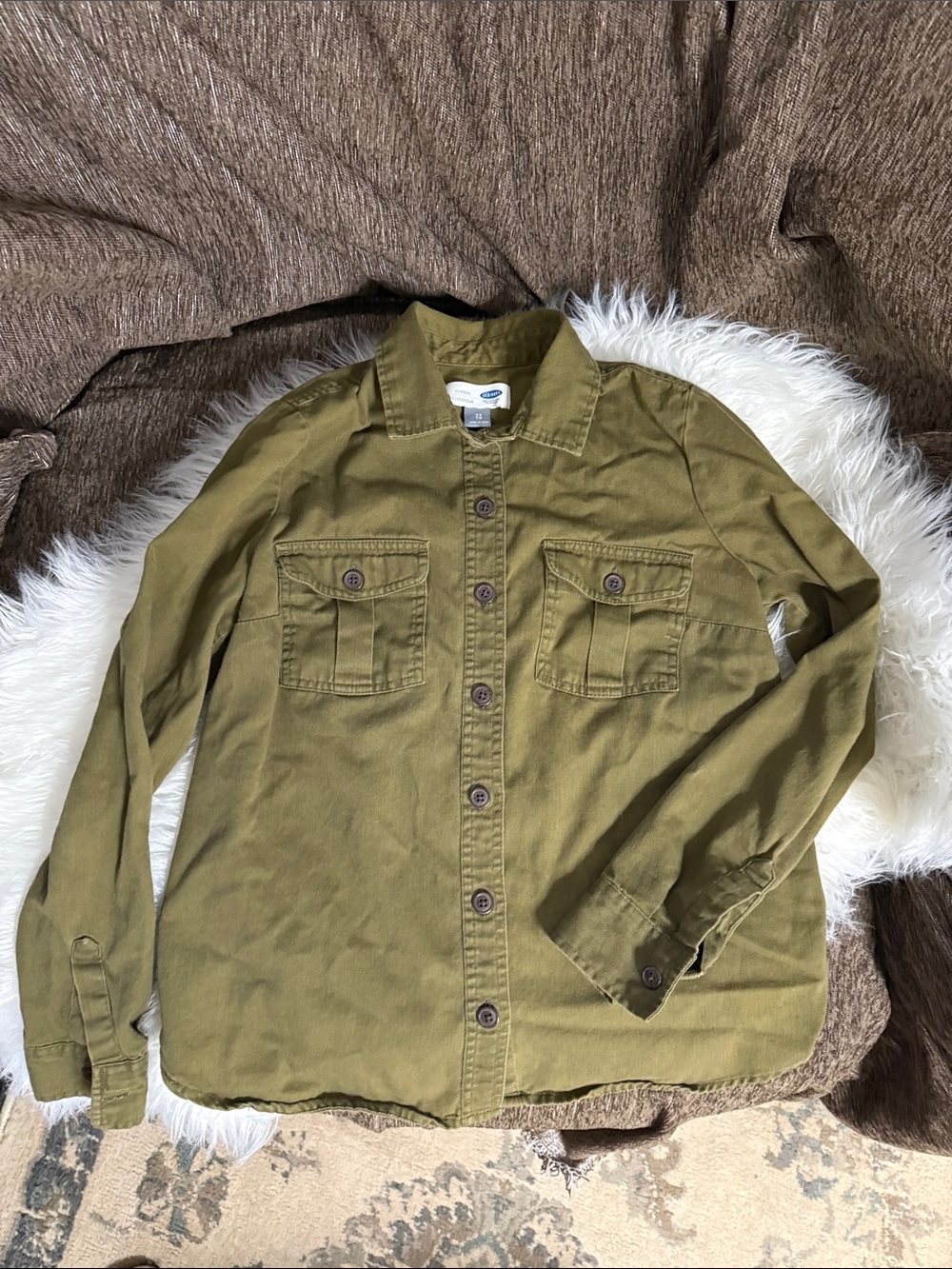 Old Navy Olive Utility Shirt Jacket